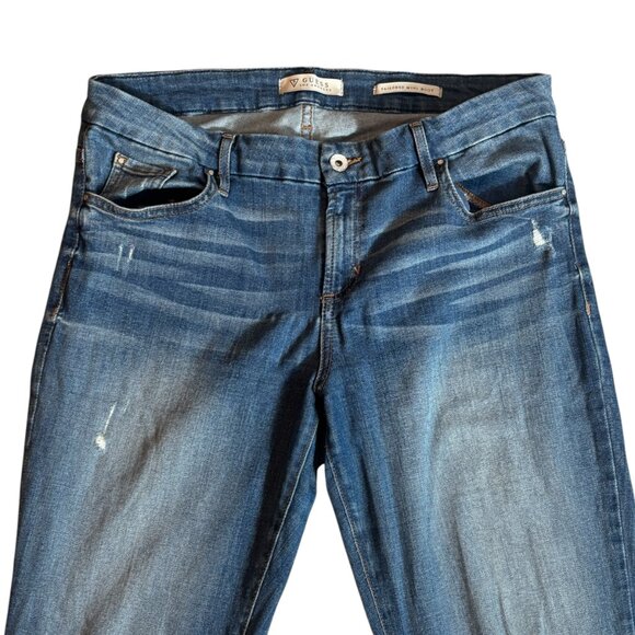 Guess Y2k Jeans Tailored Mini Boot Women's Size 32 - Picture 3 of 4